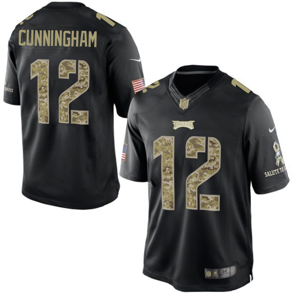 Philadelphia Eagles #12 Randall Cunningham Salute To Service Black Jersey Philadelphia Eagles #12 Randall Cunningham Salute To Service Black Jersey
