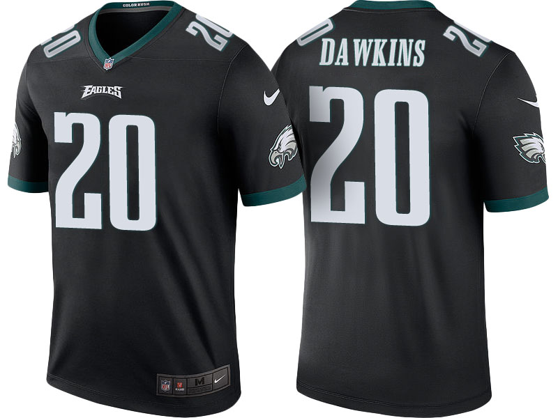 Philadelphia Eagles #20 Brian Dawkins Black Color Rush Legend Jersey Philadelphia Eagles #20 Brian Dawkins Black Color Rush Legend Jersey