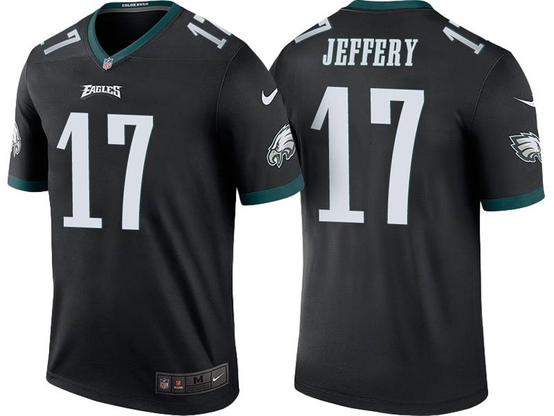 Philadelphia Eagles #17 Alshon Jeffery Black Color Rush Legend Jersey