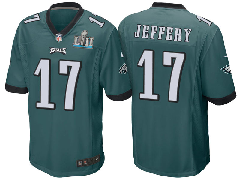 Philadelphia Eagles #17 Alshon Jeffery Green Super Bowl LII Bound Game Jersey