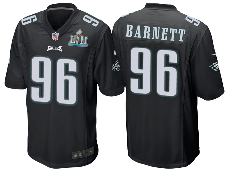 Philadelphia Eagles #96 Derek Barnett Black Super Bowl LII Bound Game Jersey