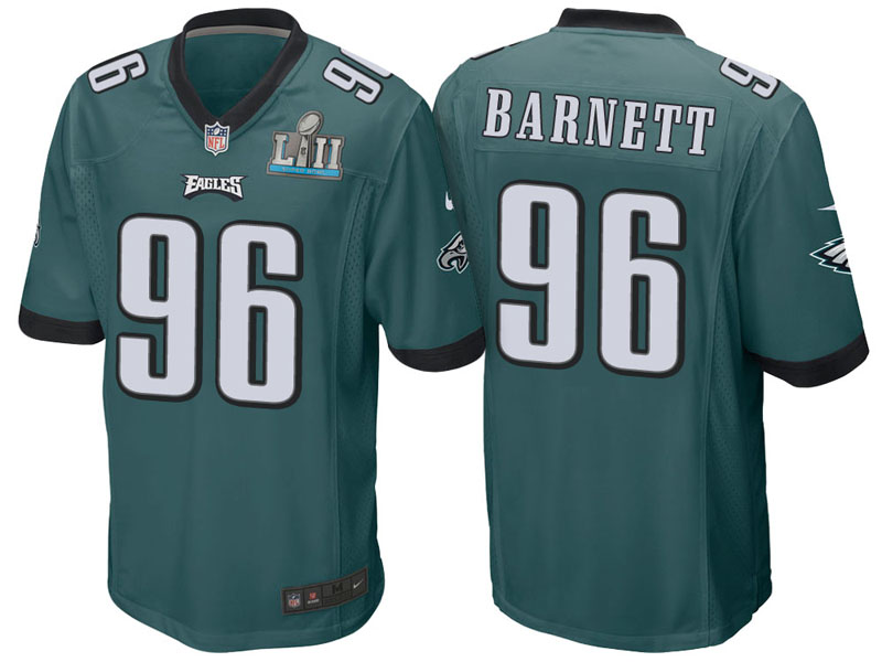 Philadelphia Eagles #96 Derek Barnett Green Super Bowl LII Bound Game Jersey