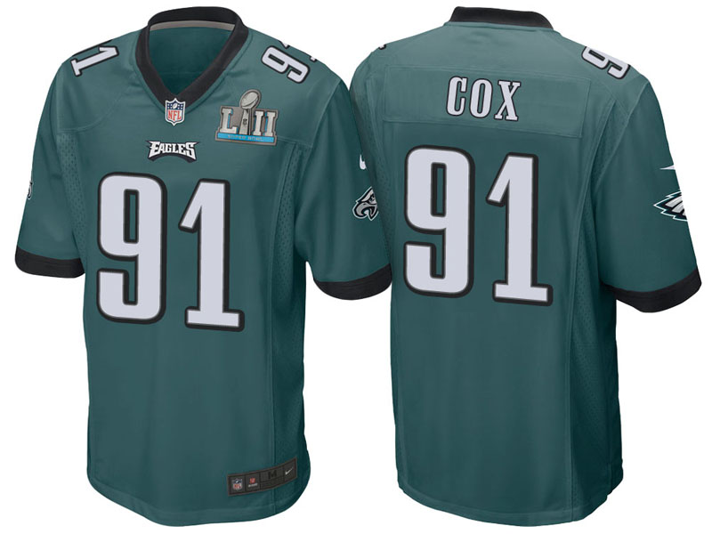 Philadelphia Eagles #91 Fletcher Cox Green Super Bowl LII Bound Game Jersey