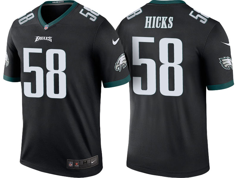 Philadelphia Eagles #58 Jordan Hicks Black Color Rush Legend Jersey