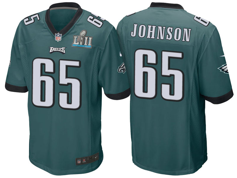 Philadelphia Eagles #65 Lane Johnson Green Super Bowl LII Bound Game Jersey