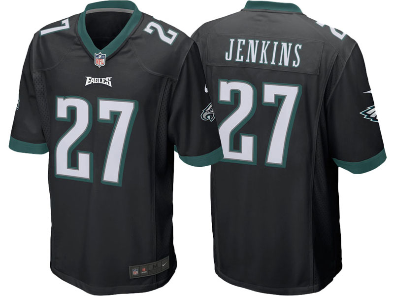 Youth Philadelphia Eagles #27 Malcolm Jenkins Black Game Jersey