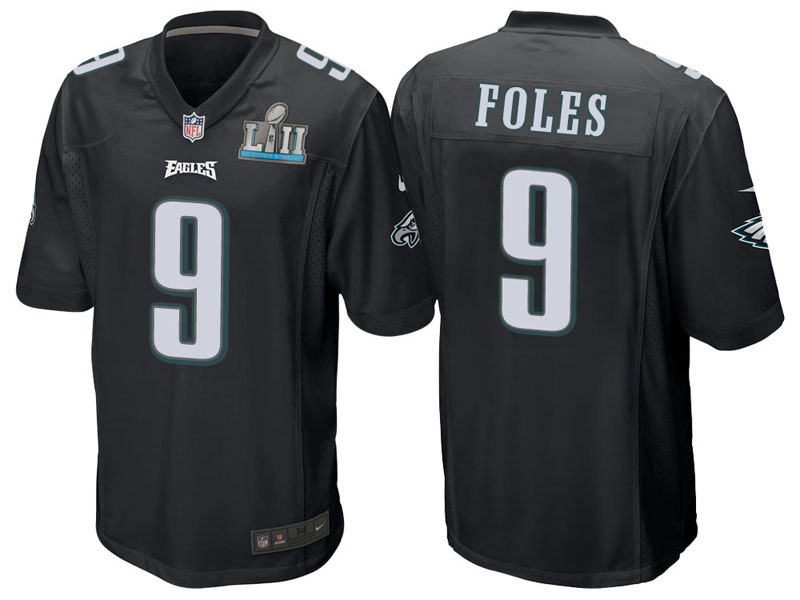 Philadelphia Eagles #9 Nick Foles Black Super Bowl LII Bound Game Jersey
