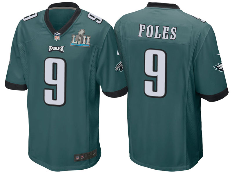 Philadelphia Eagles #9 Nick Foles Green Super Bowl LII Bound Game Jersey