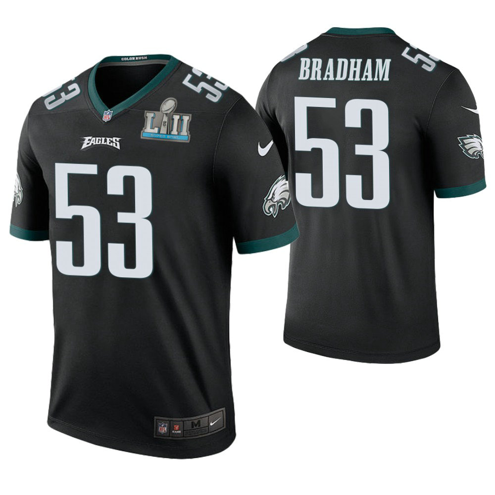 Philadelphia Eagles #53 Nigel Bradham Black Super Bowl LII Champions Color Rush Legend Jersey Philadelphia Eagles #53 Nigel Bradham Black Super Bowl LII Champions Color Rush Legend Jersey