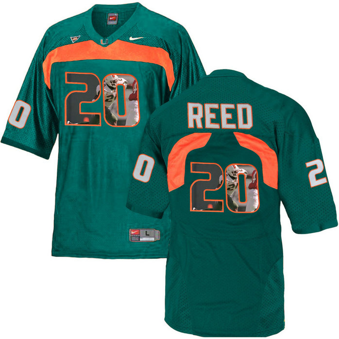 Ed Reed #20 Miami Hurricanes Green College Football Jersey Ed Reed #20 Miami Hurricanes Green College Football Jersey