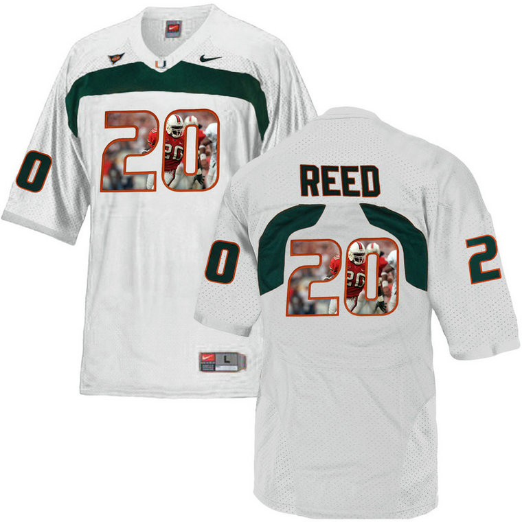 Ed Reed #20 Miami Hurricanes White College Football Jersey Ed Reed #20 Miami Hurricanes White College Football Jersey