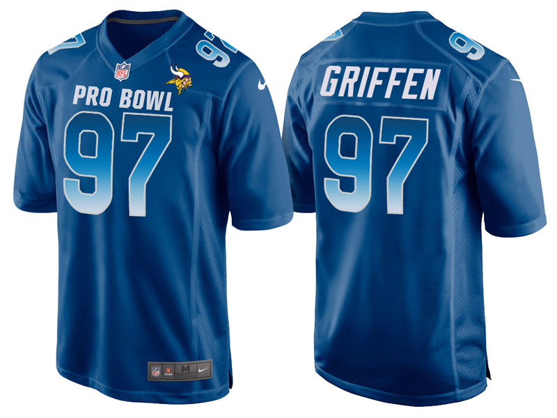 2018 Pro Bowl NFC Minnesota Vikings #97 Everson Griffen Royal Game Jersey