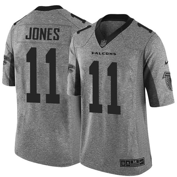 Atlanta Falcons #11 Julio Jones Gridiron Gray Limited Jersey