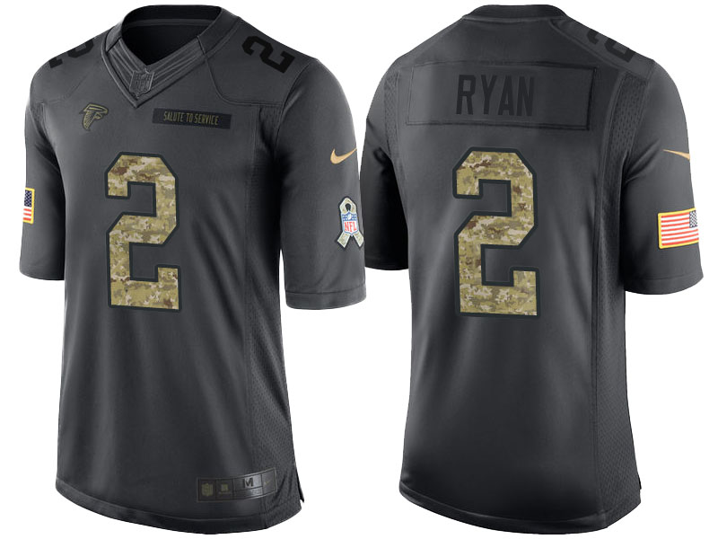 Atlanta Falcons #2 Matt Ryan Camo Anthracite 2016 Salute to Service Limited Jersey Atlanta Falcons #2 Matt Ryan Camo Anthracite 2016 Salute to Service Limited Jersey