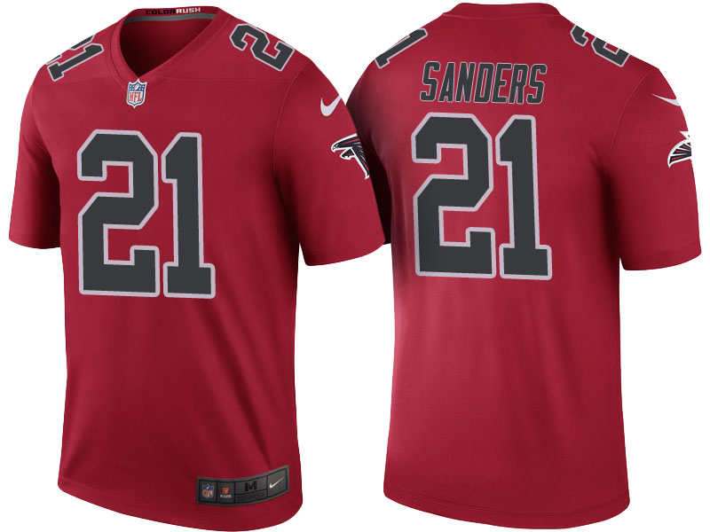 Atlanta Falcons #21 Deion Sanders Red Color Rush Legend Jersey Atlanta Falcons #21 Deion Sanders Red Color Rush Legend Jersey