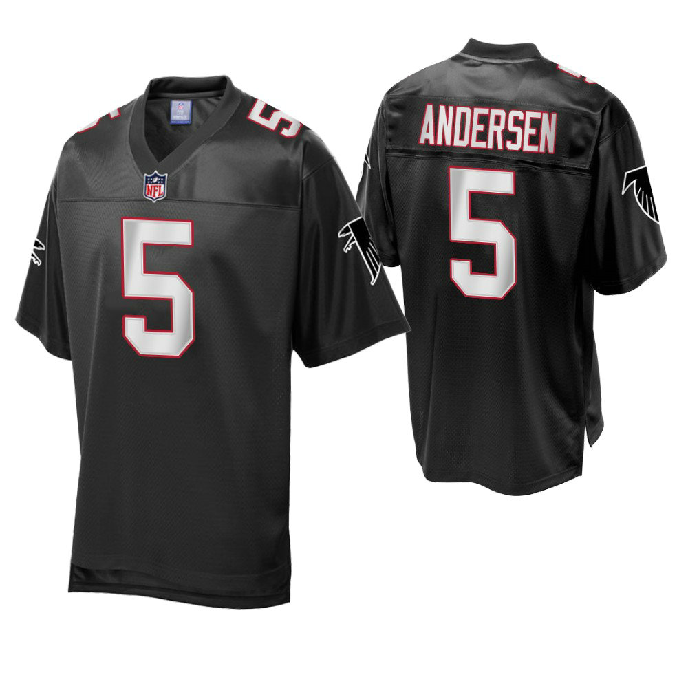 Atlanta Falcons #5 Morten Andersen Black Vintage Replica Retired Player Jersey