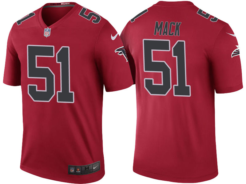Atlanta Falcons #51 Alex Mack Red Color Rush Legend Jersey