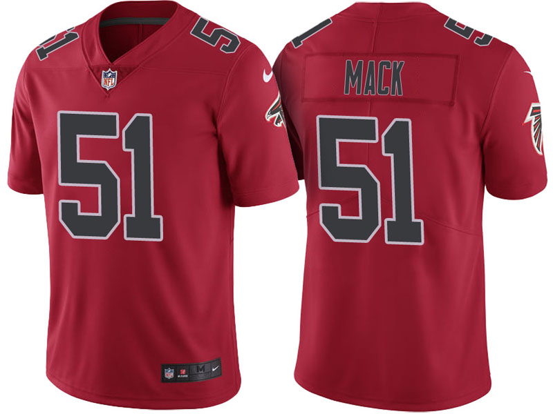 Atlanta Falcons #51 Alex Mack Red Vapor Untouchable Color Rush Limited Jersey