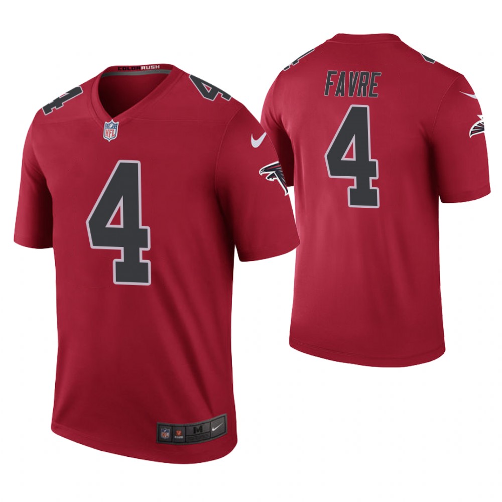 Atlanta Falcons #4 Brett Favre Red Color Rush Legend Retired Player Jersey