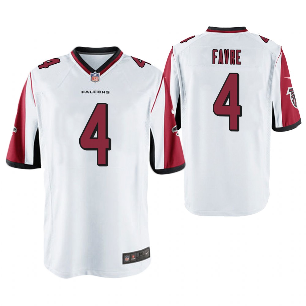 Atlanta Falcons #4 Brett Favre White Game Retired Player Jersey