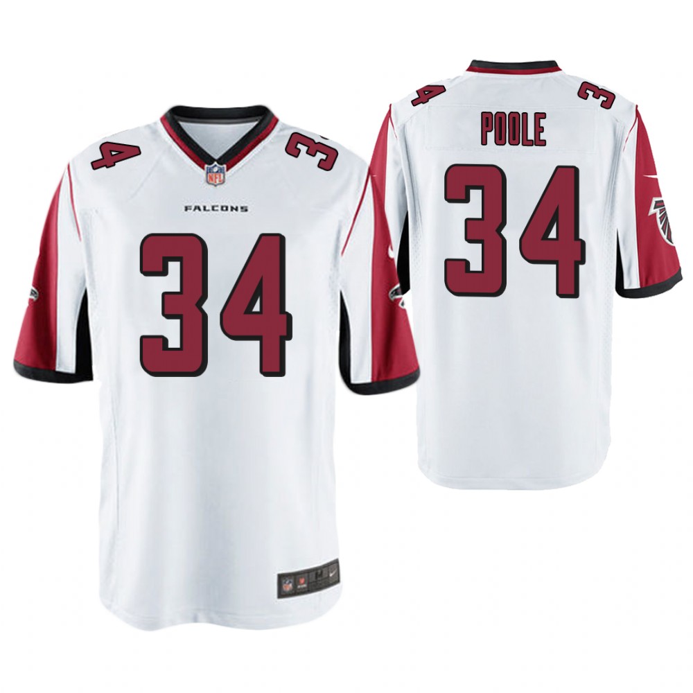 Atlanta Falcons #34 Brian Poole White Game Jersey