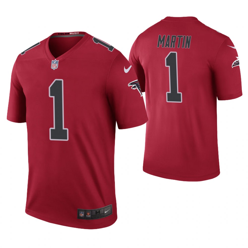 Atlanta Falcons #1 David Martin Red Color Rush Legend Jersey Atlanta Falcons #1 David Martin Red Color Rush Legend Jersey