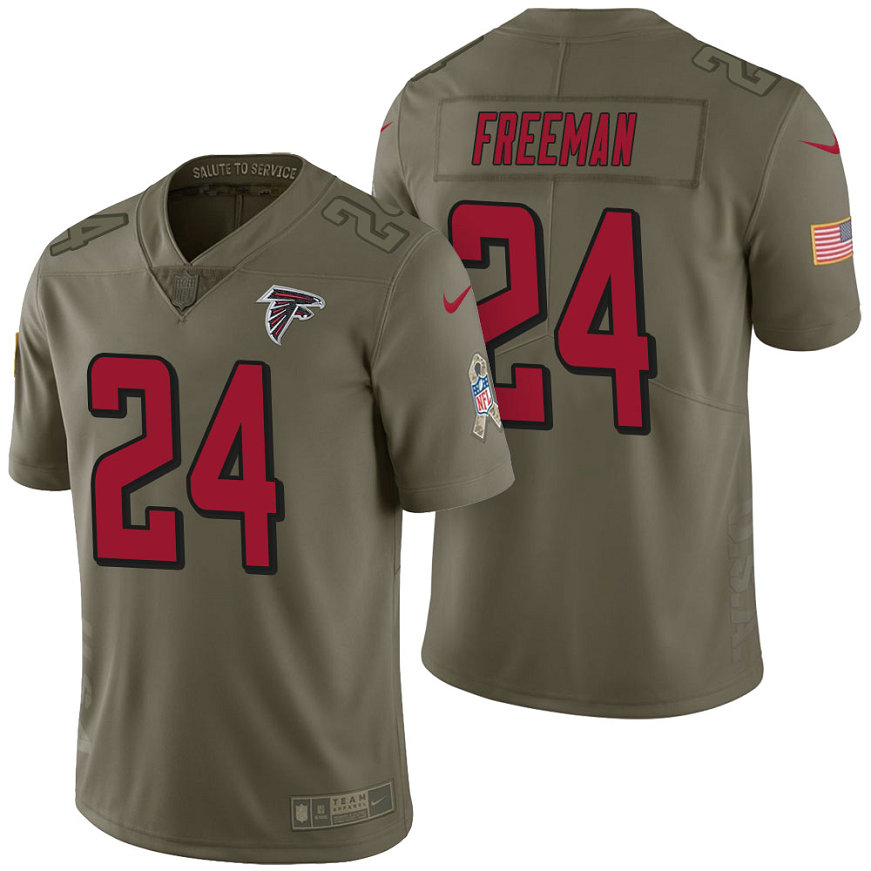 Atlanta Falcons #24 Devonta Freeman Olive 2017 Salute to Service Limited Jersey