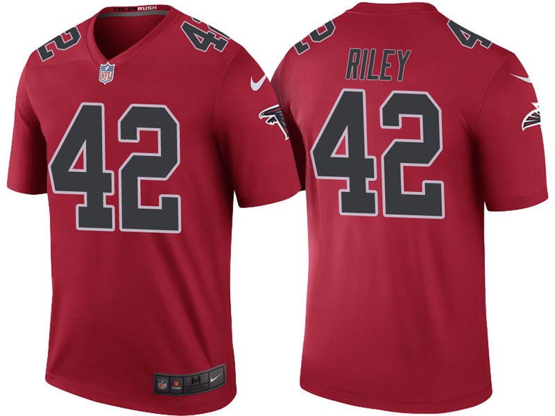 Atlanta Falcons #42 Duke Riley Red Color Rush Legend Jersey Atlanta Falcons #42 Duke Riley Red Color Rush Legend Jersey