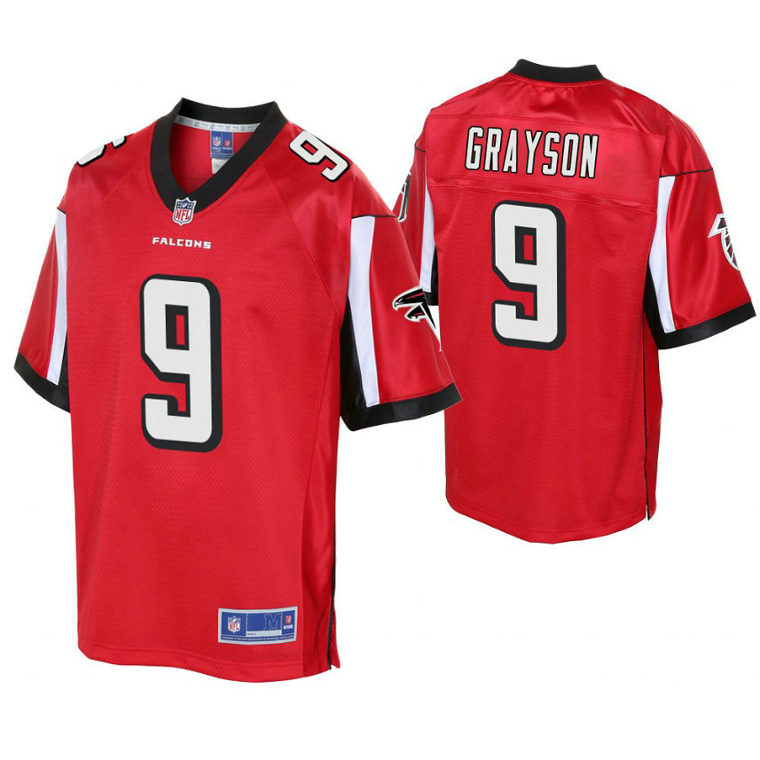 Youth Atlanta Falcons #9 Garrett Grayson Red Player Pro Line Jersey