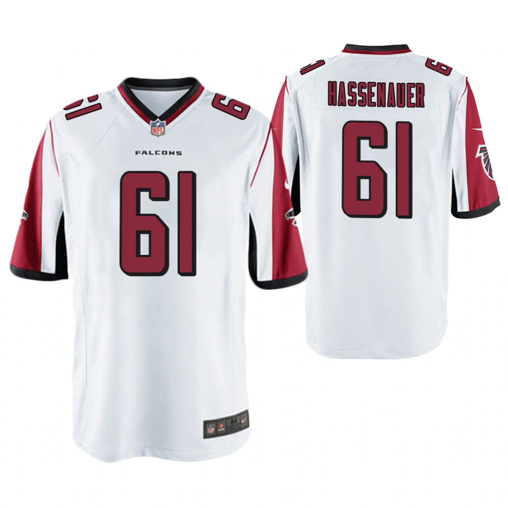 Atlanta Falcons #61 J. C. Hassenauer White Game Jersey