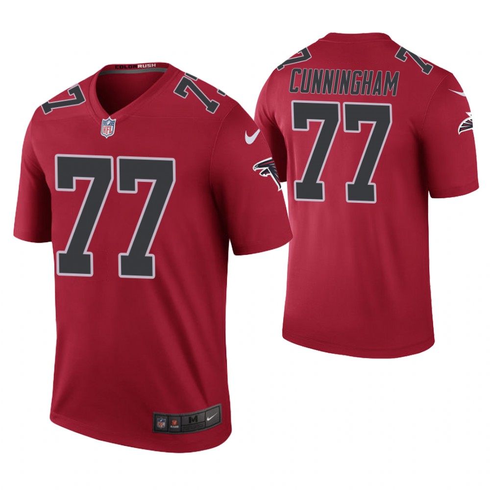 Atlanta Falcons #77 Jon Cunningham Red Color Rush Legend Jersey