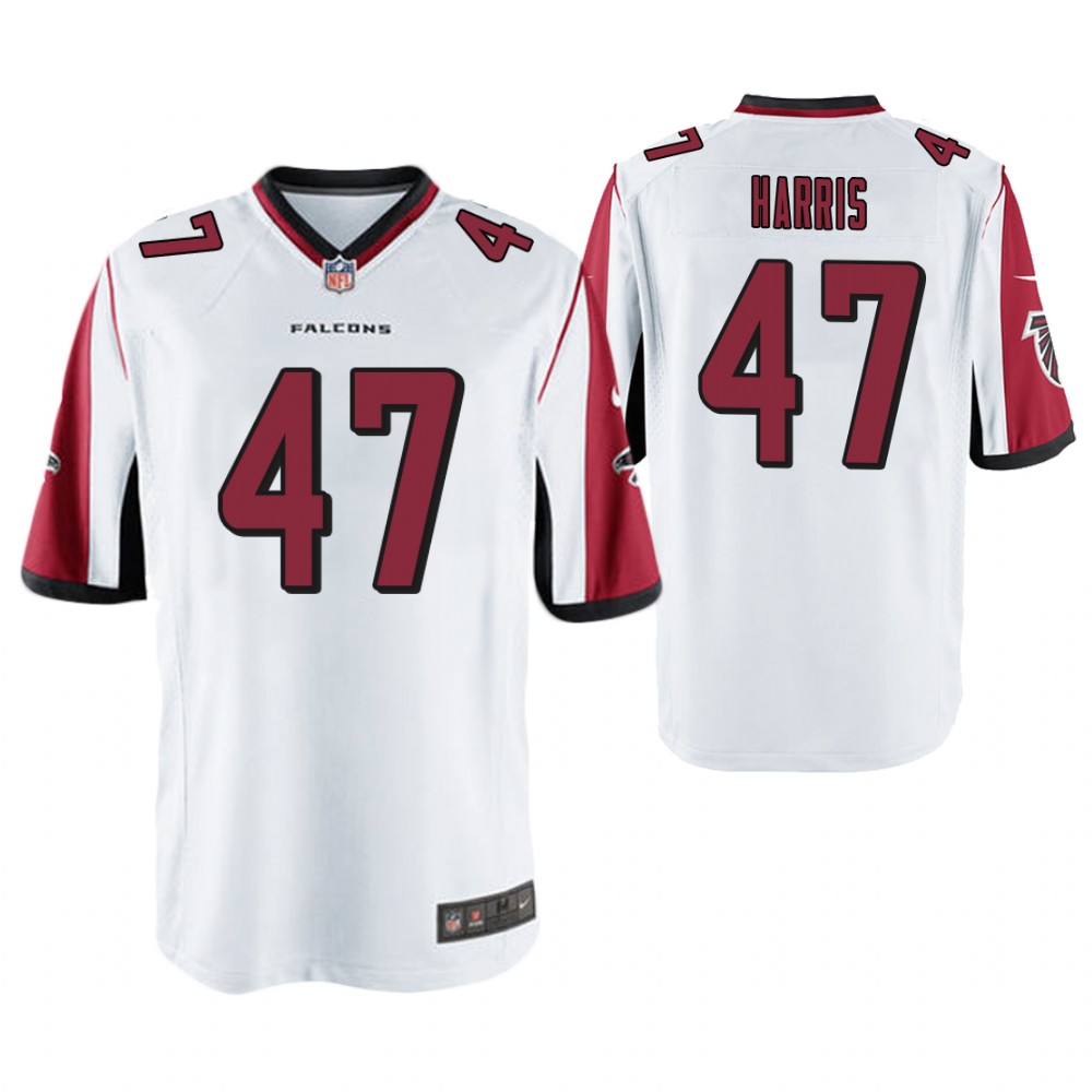 Atlanta Falcons #47 Josh Harris White Game Jersey