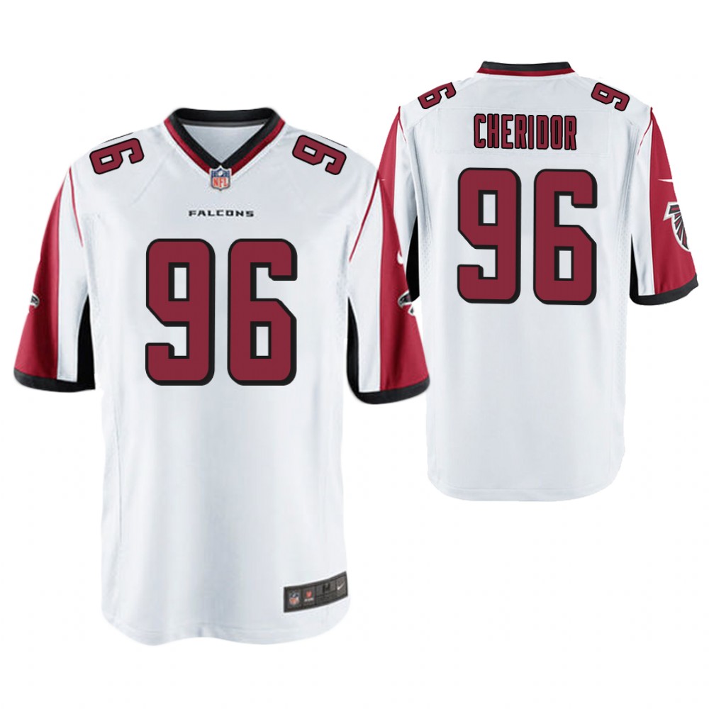 Atlanta Falcons #96 Mackendy Cheridor White Game Jersey Atlanta Falcons #96 Mackendy Cheridor White Game Jersey