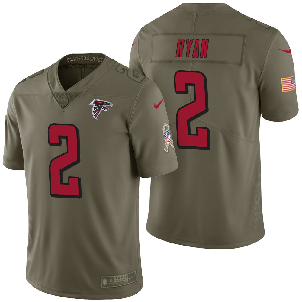 Atlanta Falcons #2 Matt Ryan Olive 2017 Salute to Service Limited Jersey