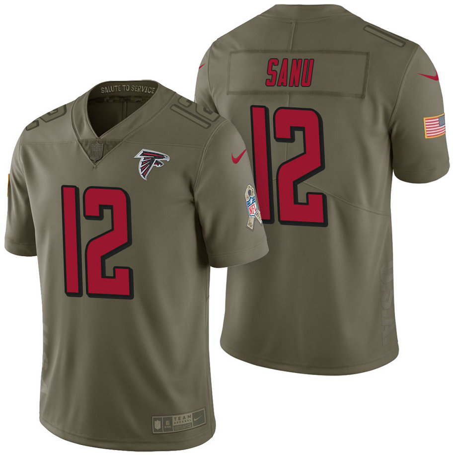 Atlanta Falcons #12 Mohamed Sanu Olive 2017 Salute to Service Limited Jersey