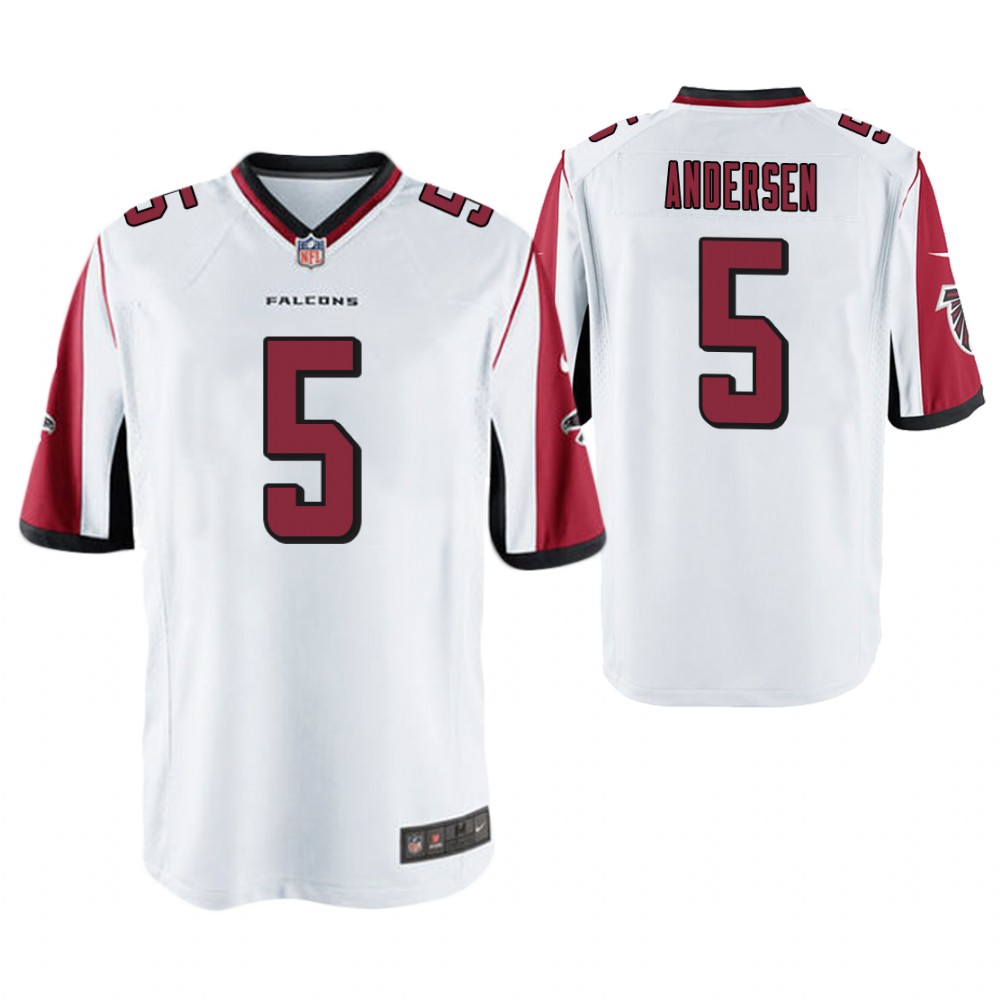 Atlanta Falcons #5 Morten Andersen White Game Retired Player Jersey