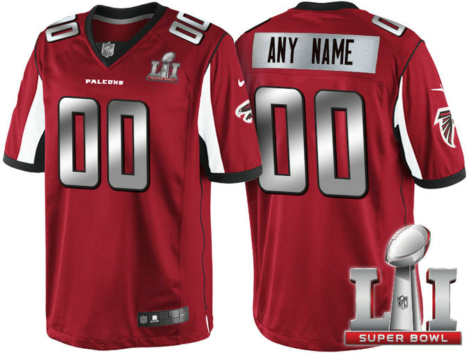 2017 Super Bowl LI Silver Atlanta Falcons Red Limited Customized Jersey 2017 Super Bowl LI Silver Atlanta Falcons Red Limited Customized Jersey
