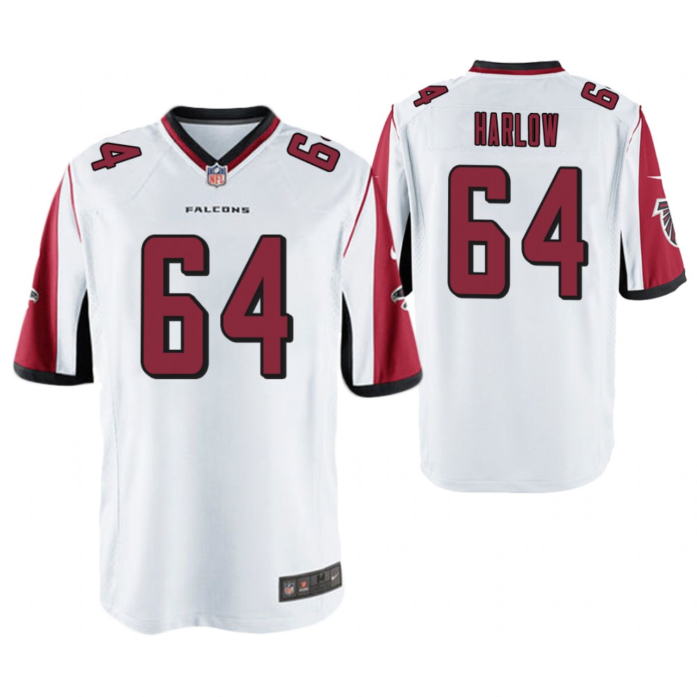 Atlanta Falcons #64 Sean Harlow White Game Jersey Atlanta Falcons #64 Sean Harlow White Game Jersey