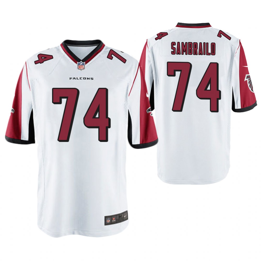 Atlanta Falcons #74 Ty Sambrailo White Game Jersey