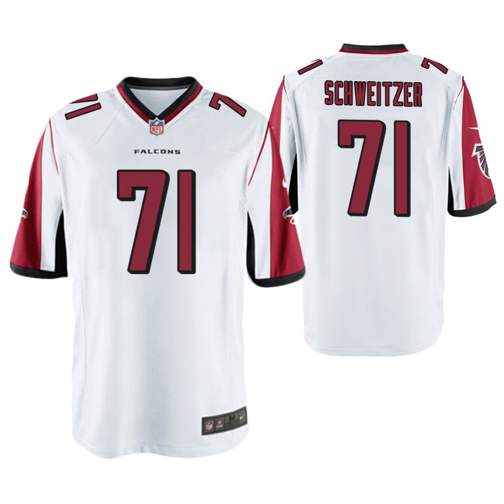 Atlanta Falcons #71 Wes Schweitzer White Game Jersey