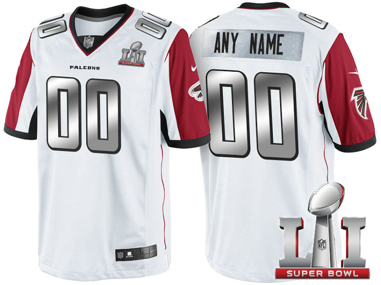 2017 Super Bowl LI Silver Atlanta Falcons White Limited Customized Jersey 2017 Super Bowl LI Silver Atlanta Falcons White Limited Customized Jersey