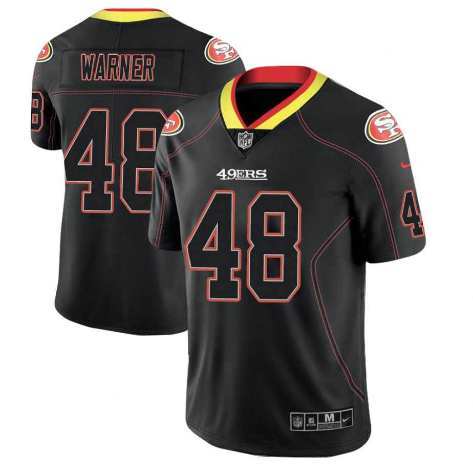 San Francisco 49ers #48 Fred Warner 2018 Lights Out Color Rush Limited Black Jersey