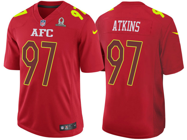 2017 Pro Bowl AFC Geno Atkins Red Game Jersey 2017 Pro Bowl AFC Geno Atkins Red Game Jersey