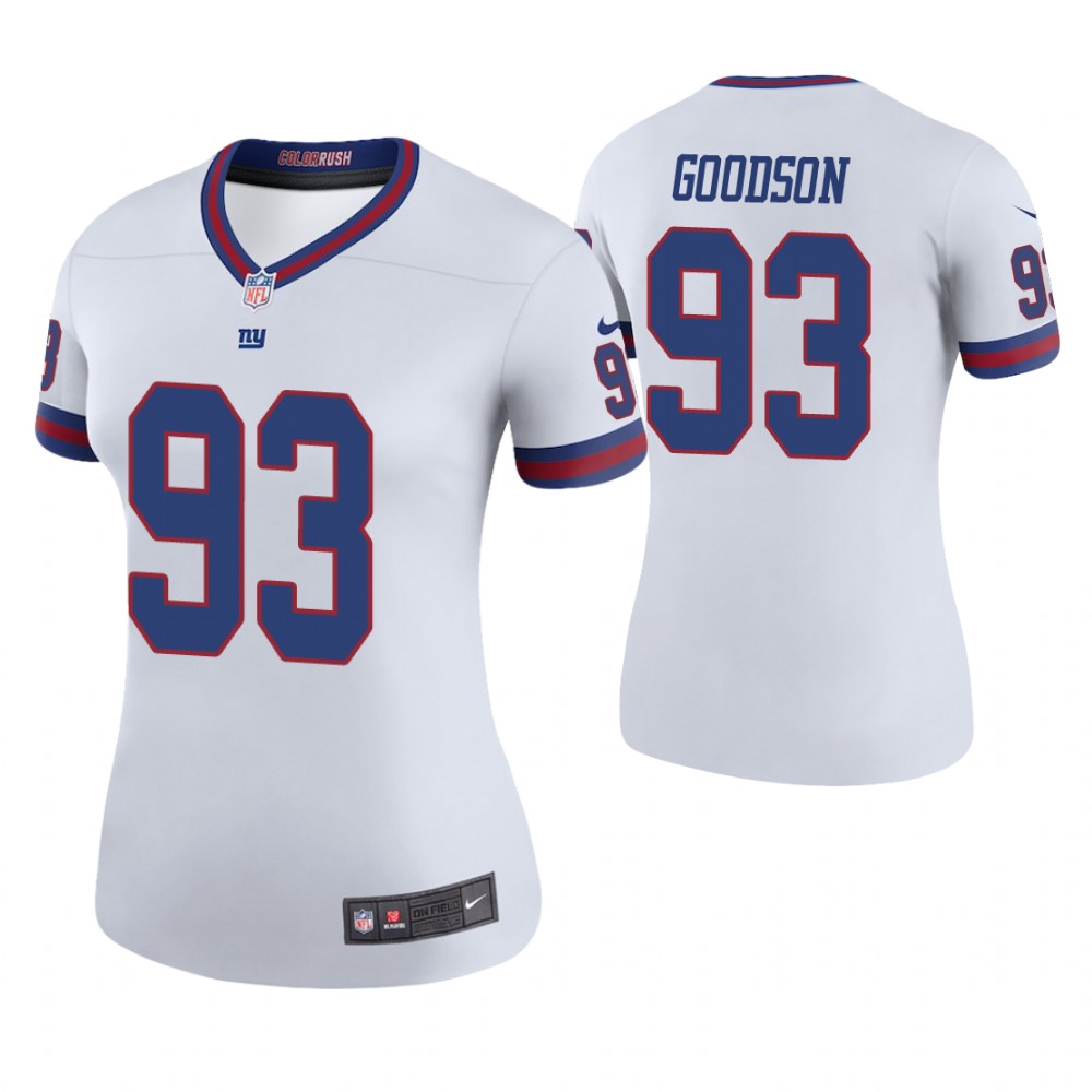 Women New York Giants #93 B. J. Goodson White Color Rush Legend Jersey Women New York Giants #93 B. J. Goodson White Color Rush Legend Jersey