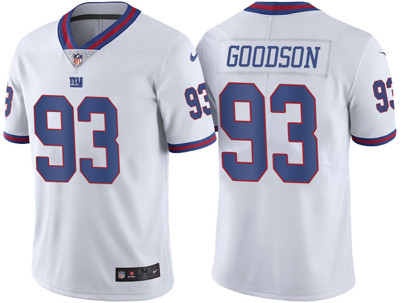 New York Giants #93 B.J. Goodson White Vapor Untouchable Color Rush Limited Jersey