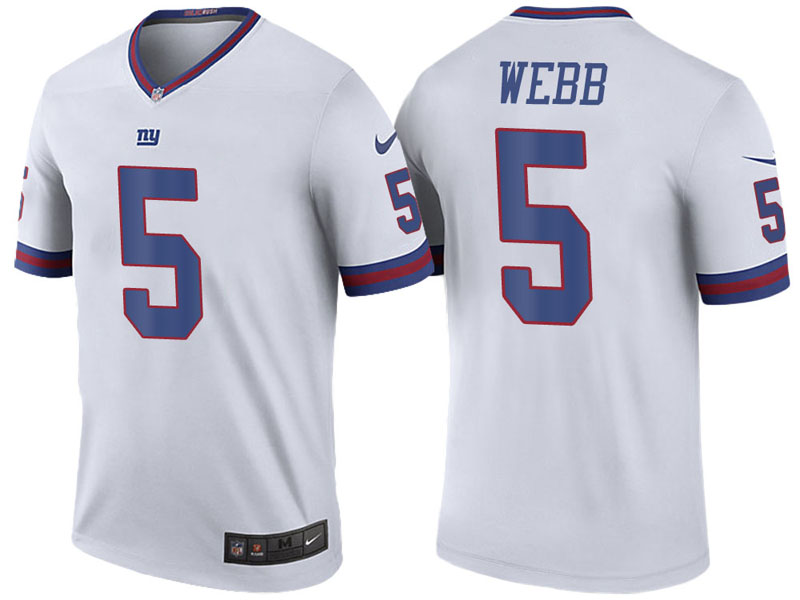 New York Giants #5 Davis Webb White Color Rush Legend Jersey