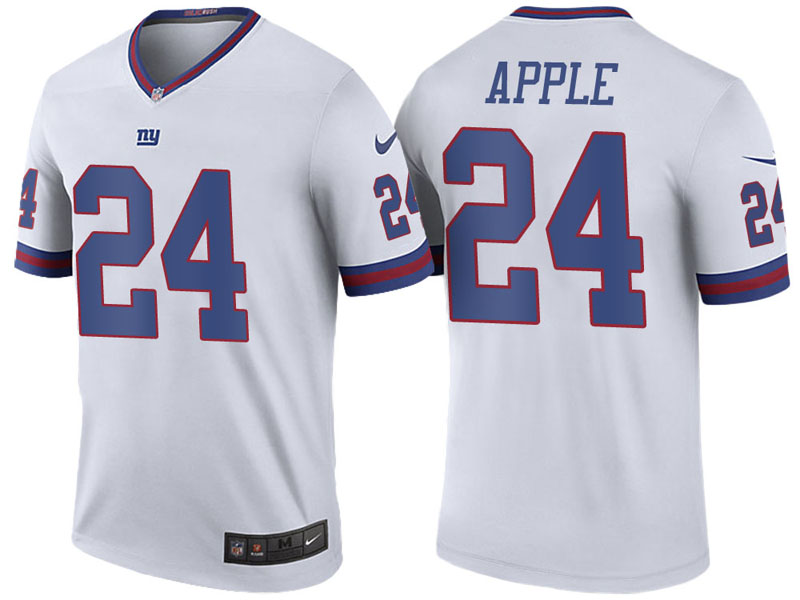 New York Giants #24 Eli Apple White Color Rush Legend Jersey