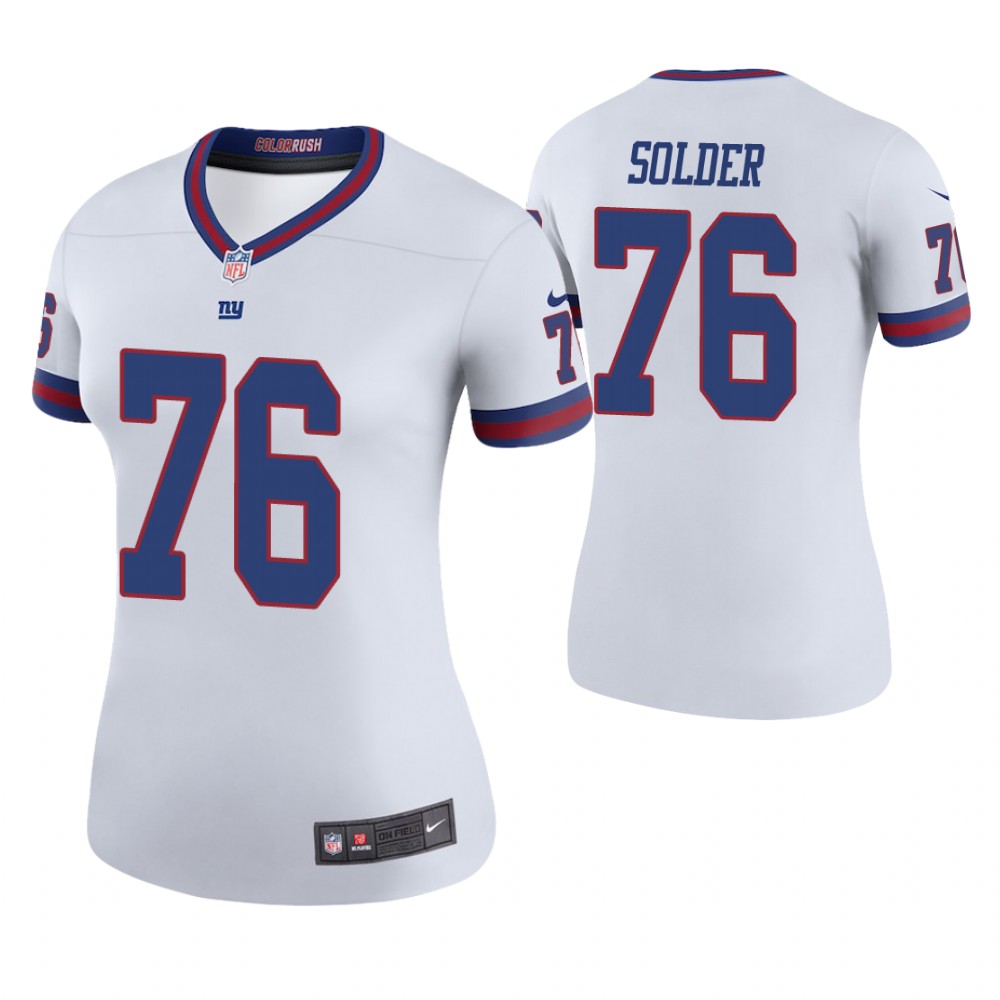 Women New York Giants #76 Nate Solder White Color Rush Legend Jersey Women New York Giants #76 Nate Solder White Color Rush Legend Jersey