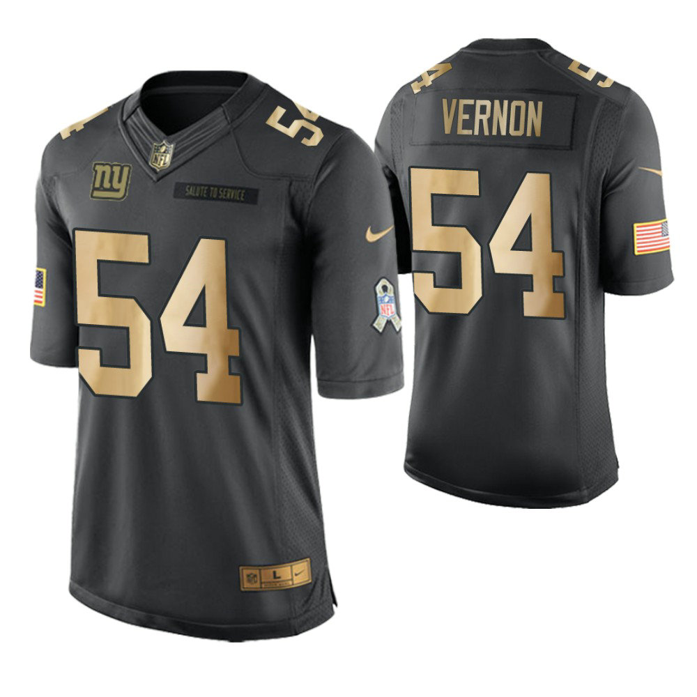 2018 Christmas Giants #54 Olivier Vernon Anthracite Gold Salute to Service Jersey 2018 Christmas Giants #54 Olivier Vernon Anthracite Gold Salute to Service Jersey