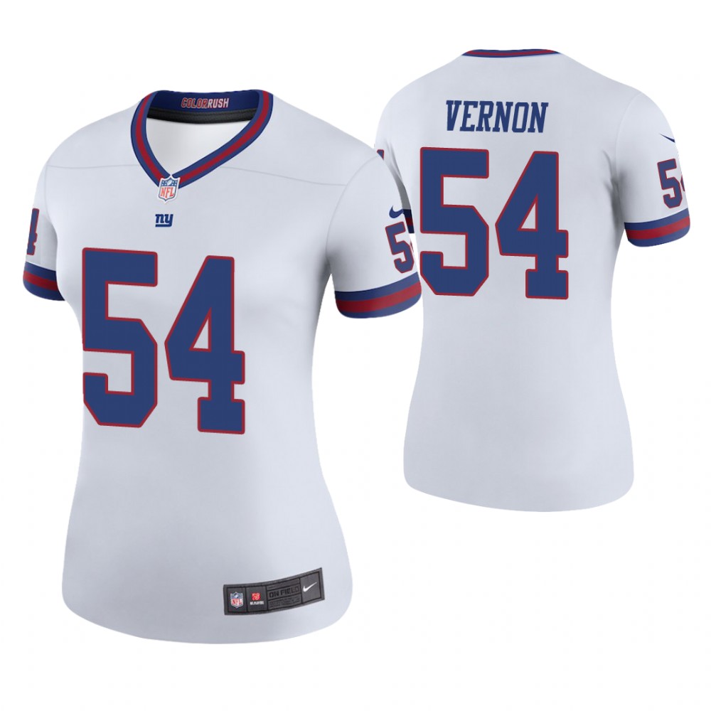 Women New York Giants #54 Olivier Vernon White Color Rush Legend Jersey Women New York Giants #54 Olivier Vernon White Color Rush Legend Jersey